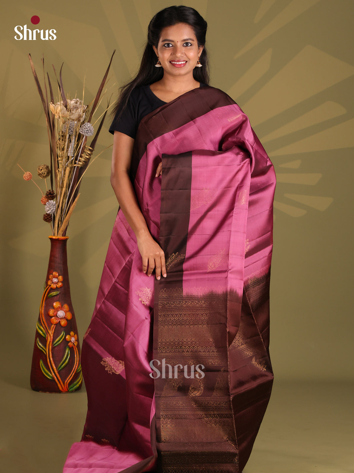 DGS11049 - Softsilk-halfpure Saree - Shop on Shrus.com