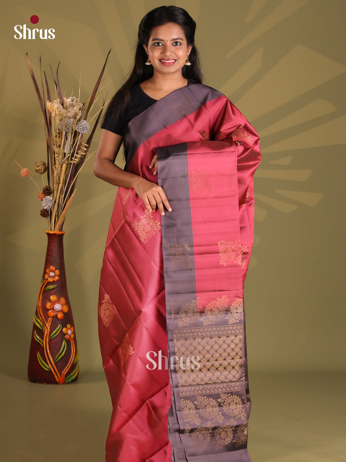 DGS11050 - Softsilk-halfpure Saree - Shop on Shrus.com