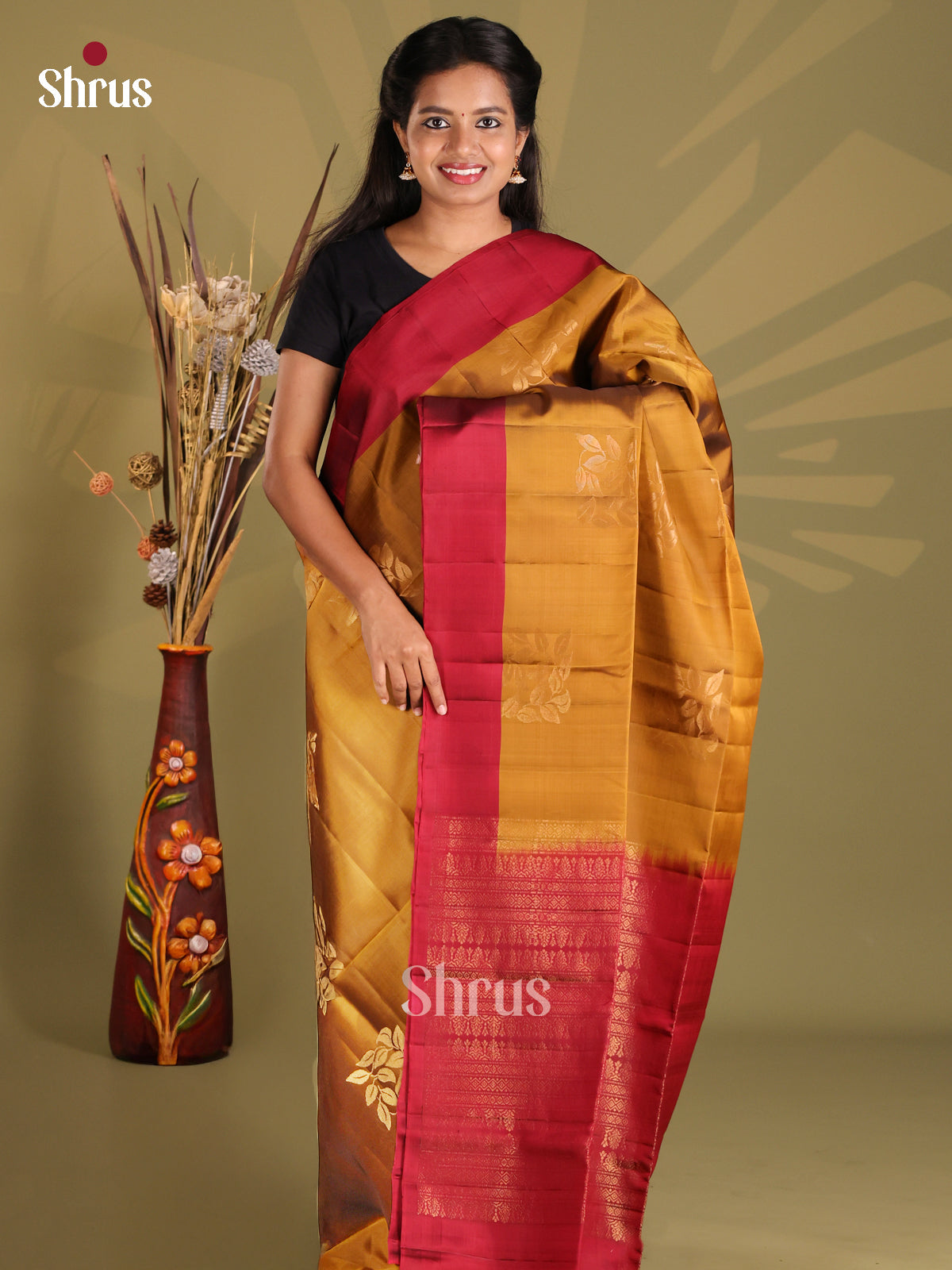 DGS11054 - Softsilk-halfpure Saree - Shop on Shrus.com