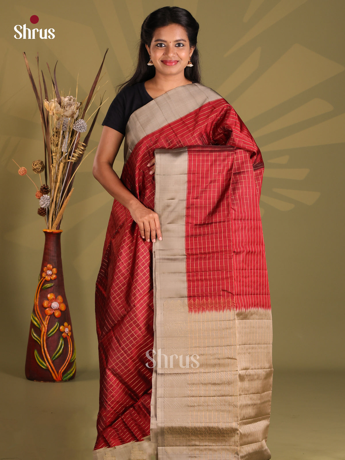 DGS11064 - Softsilk-halfpure Saree - Shop on Shrus.com