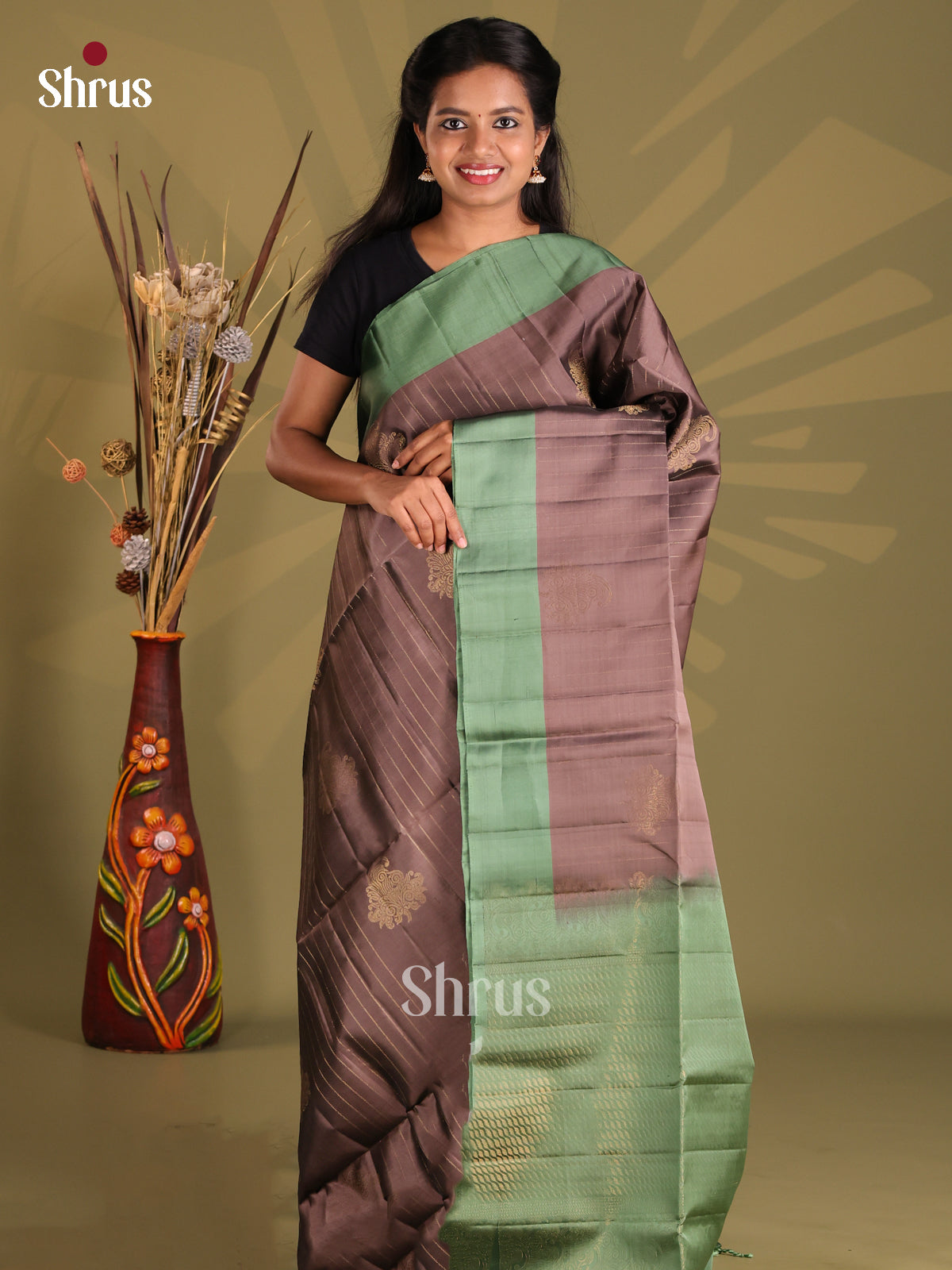 DGS11068 - Softsilk-halfpure Saree - Shop on Shrus.com