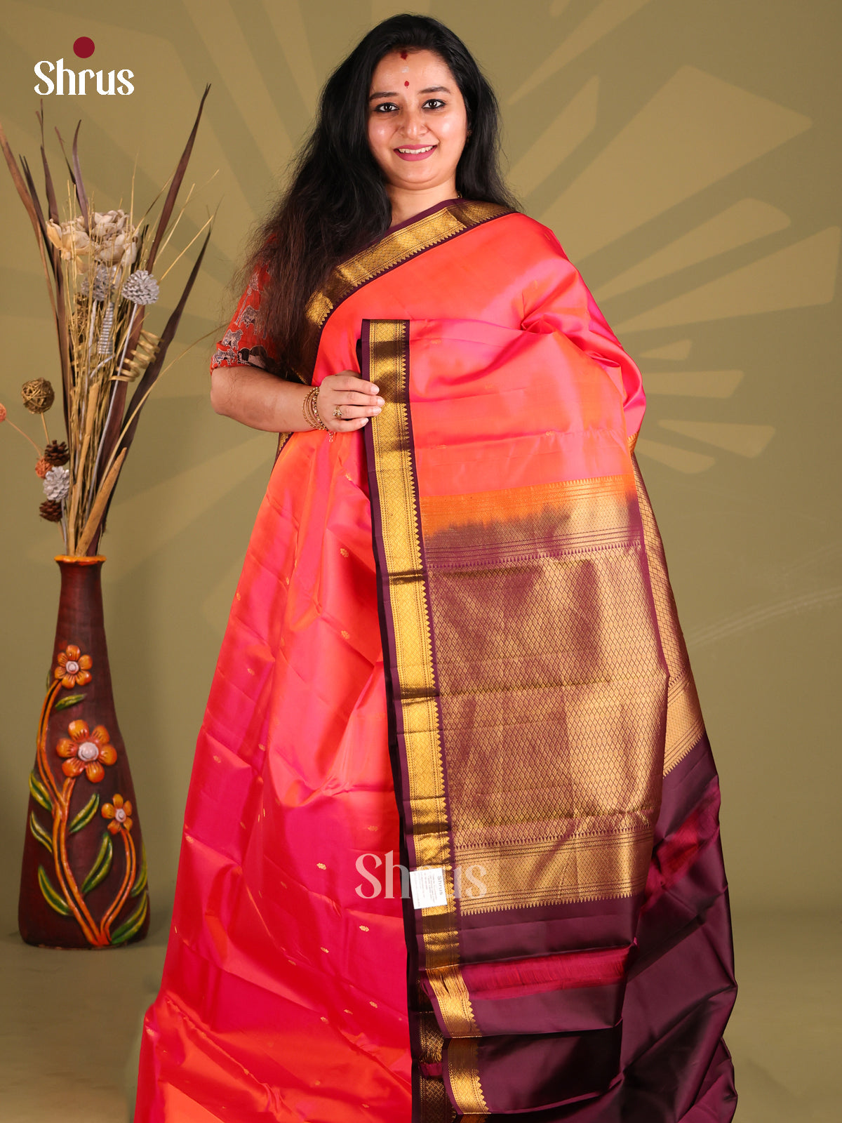 DGS11090 - Kanchipuram silk (HR) Saree - Shop on Shrus.com