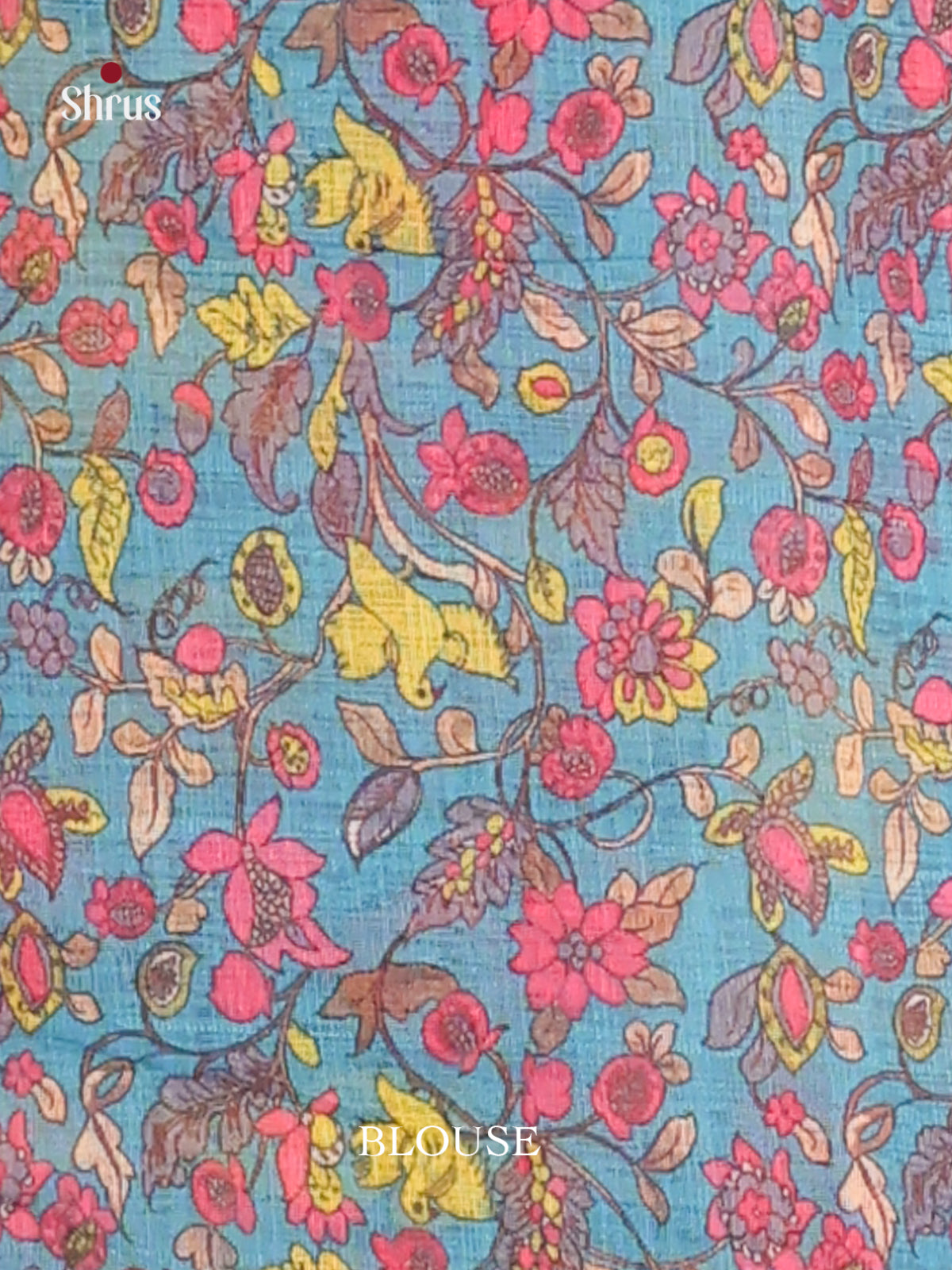 Yellow &  Blue - Linen Cotton Saree - Shop on Shrus.com