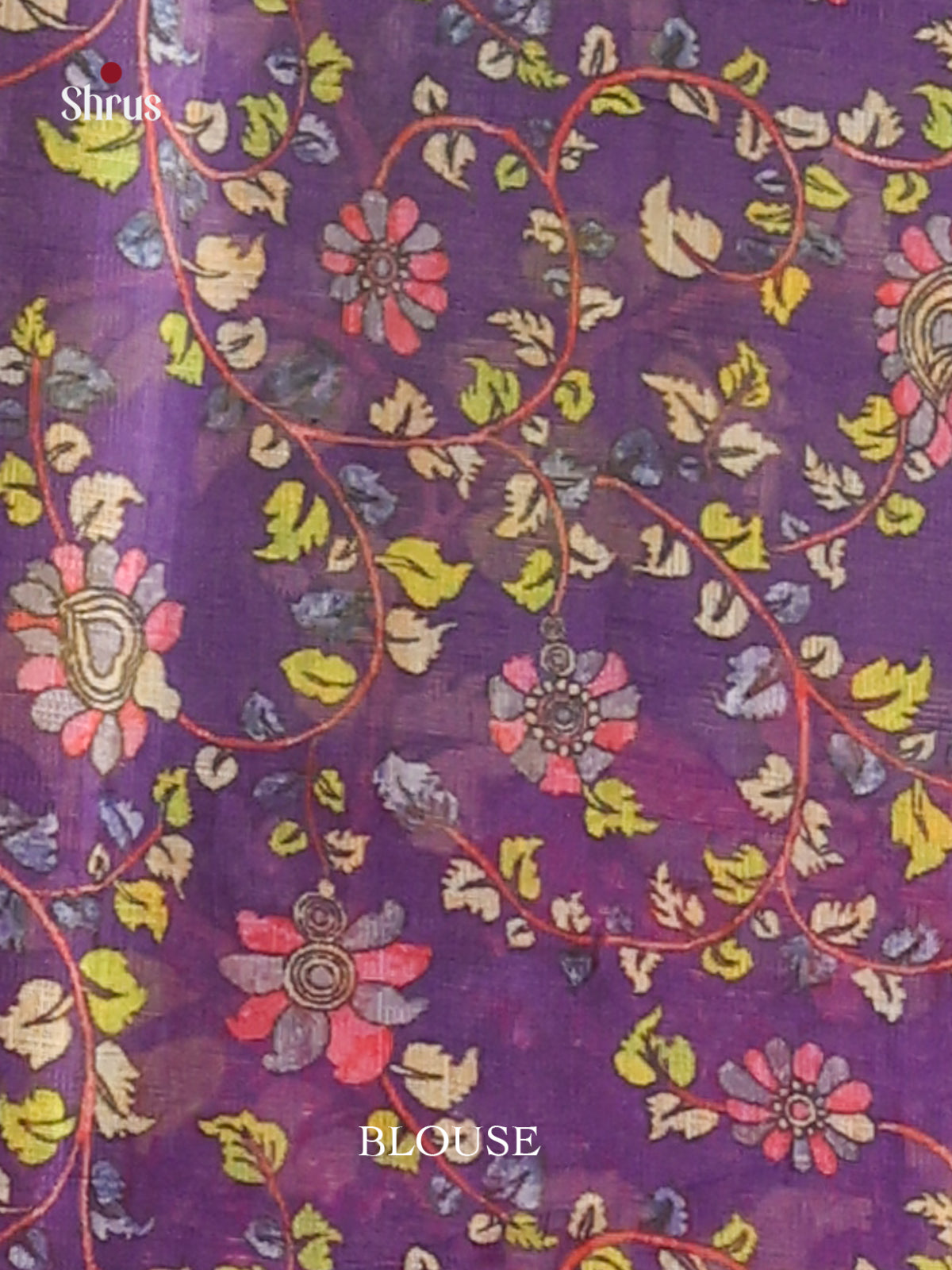 Yellow & Violet - Linen Cotton Saree - Shop on Shrus.com