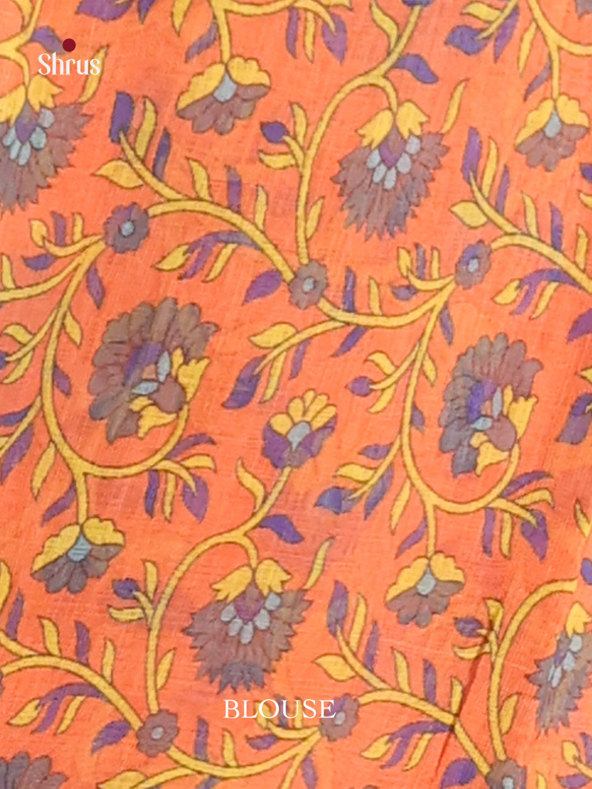 Grey & Orange - Linen Cotton Saree - Shop on Shrus.com