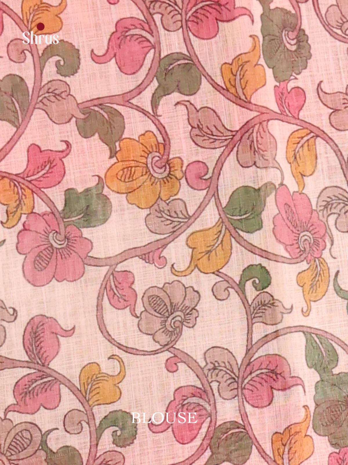 Cream & Pink- Linen Cotton Saree - Shop on Shrus.com
