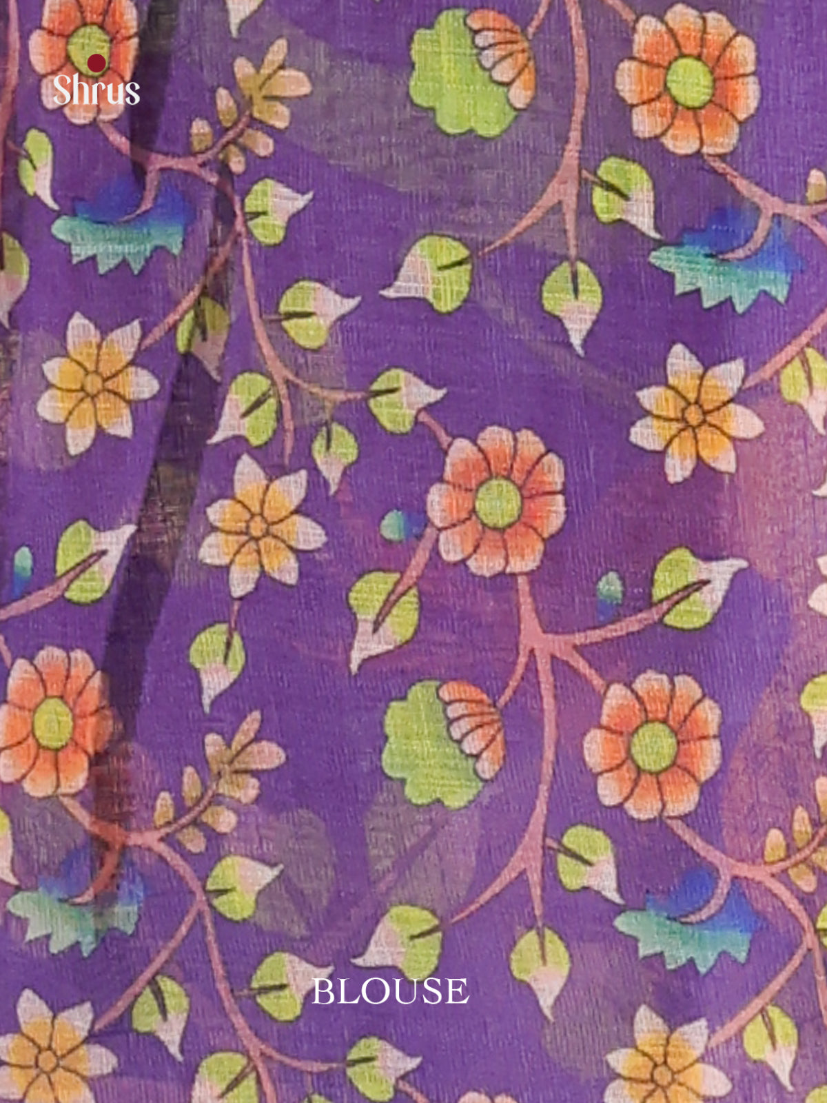Green & Purple - Linen Cotton Saree - Shop on Shrus.com