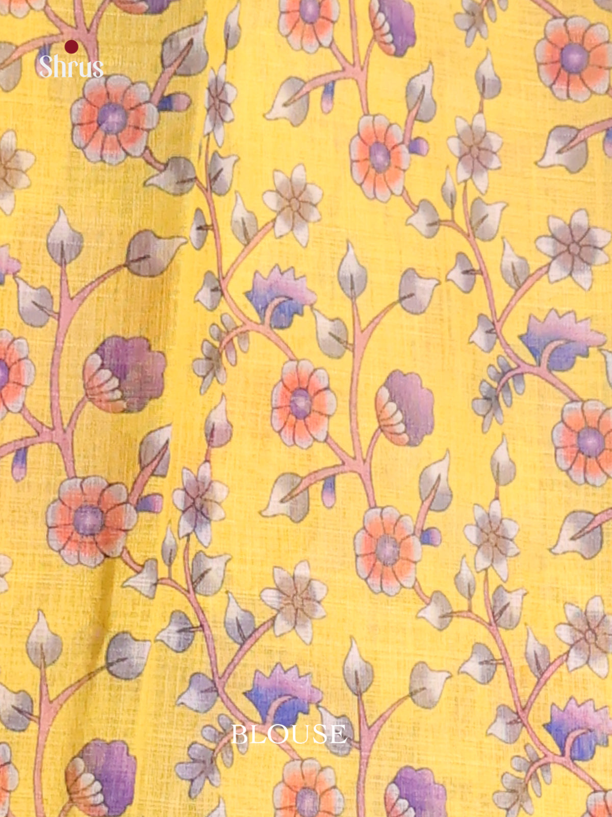 Purple & Yellow - Linen Cotton Saree - Shop on Shrus.com
