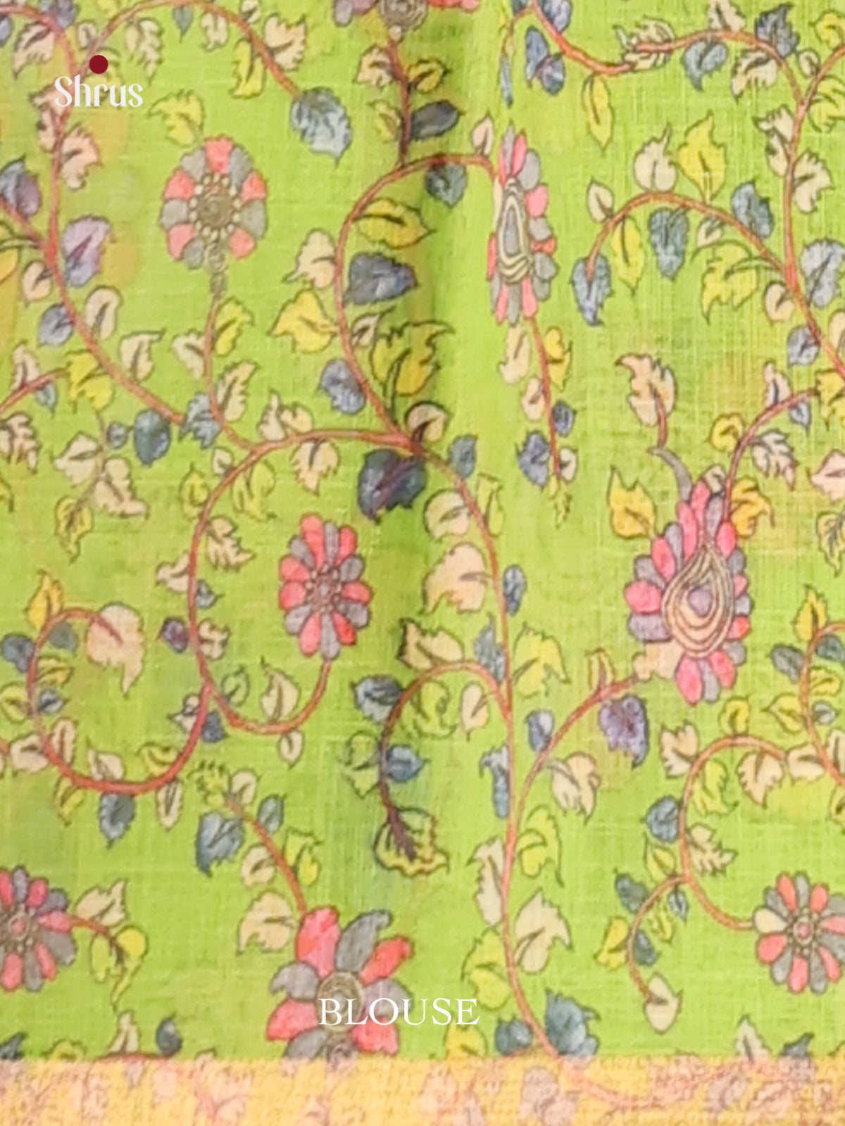 Purple & Green - Linen Cotton Saree - Shop on Shrus.com