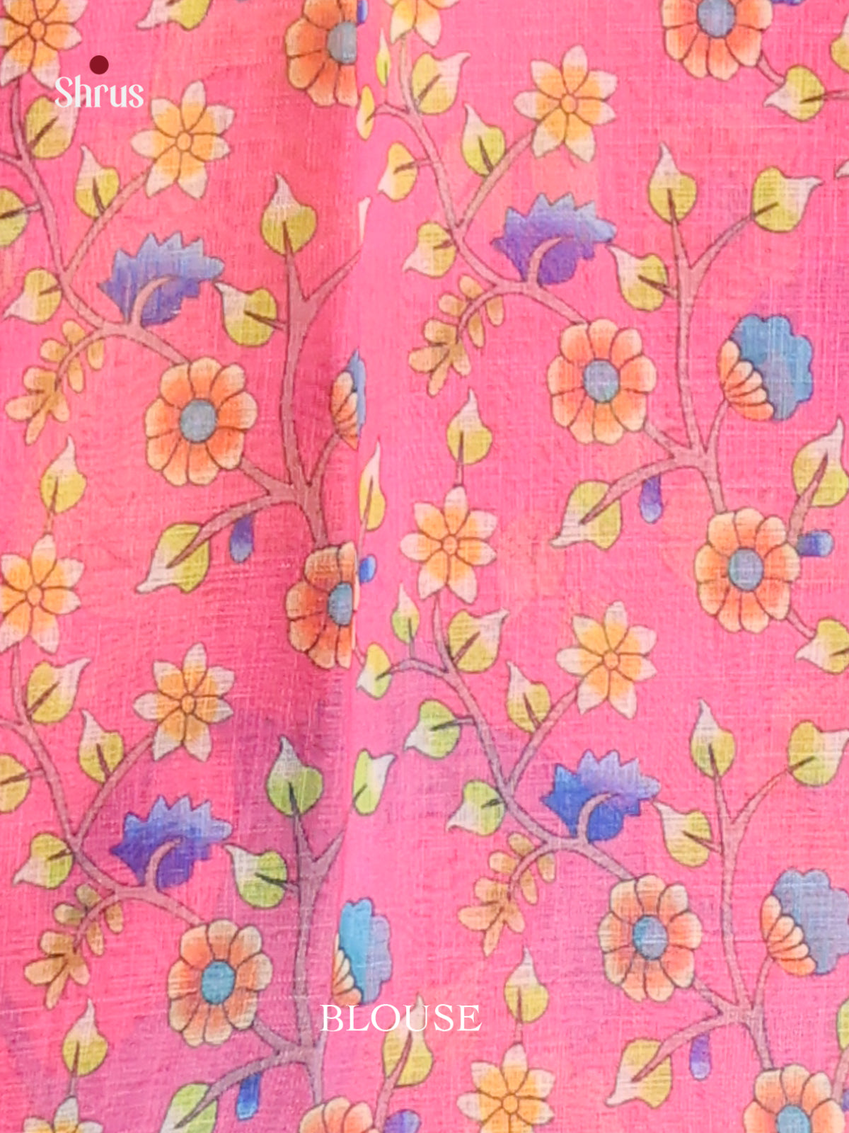 Blue & Pink - Linen Cotton Saree