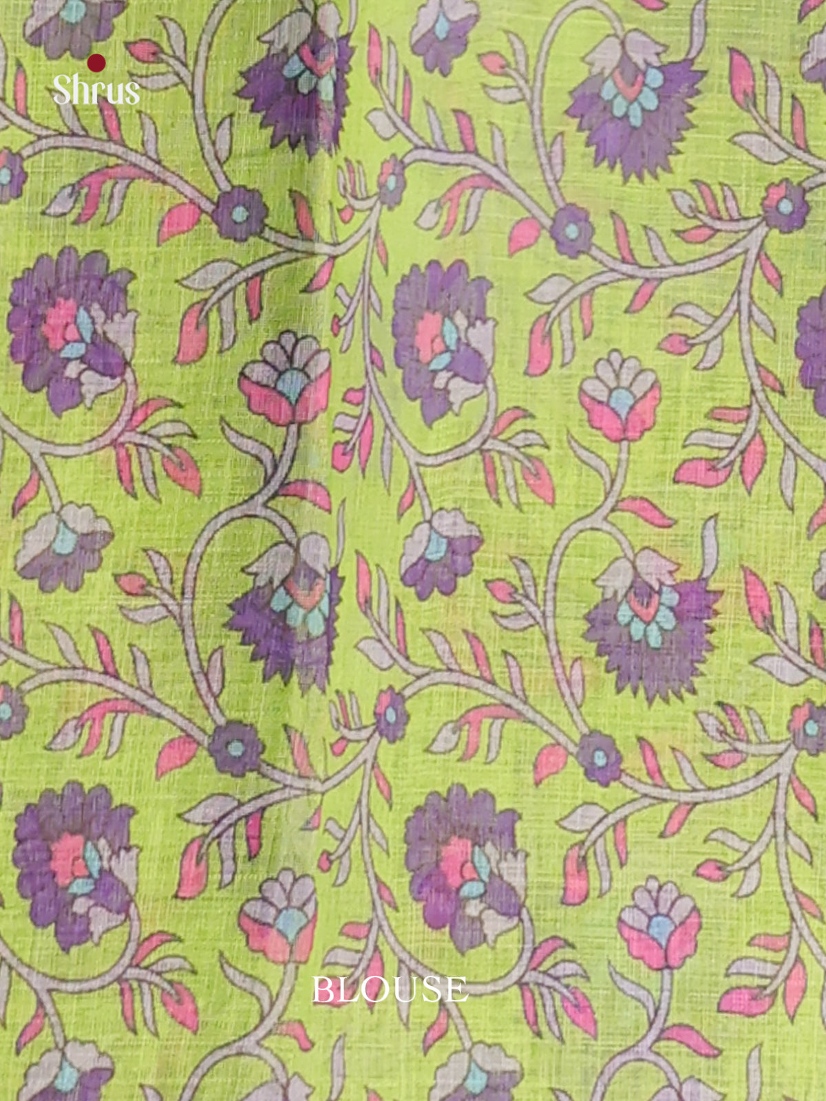 Purple & Green- Linen Cotton Saree - Shop on Shrus.com