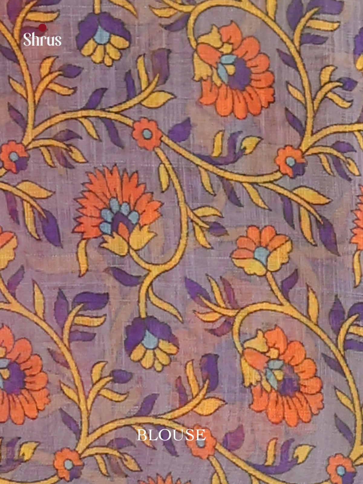 Orange & Grey - Linen Cotton Saree - Shop on Shrus.com
