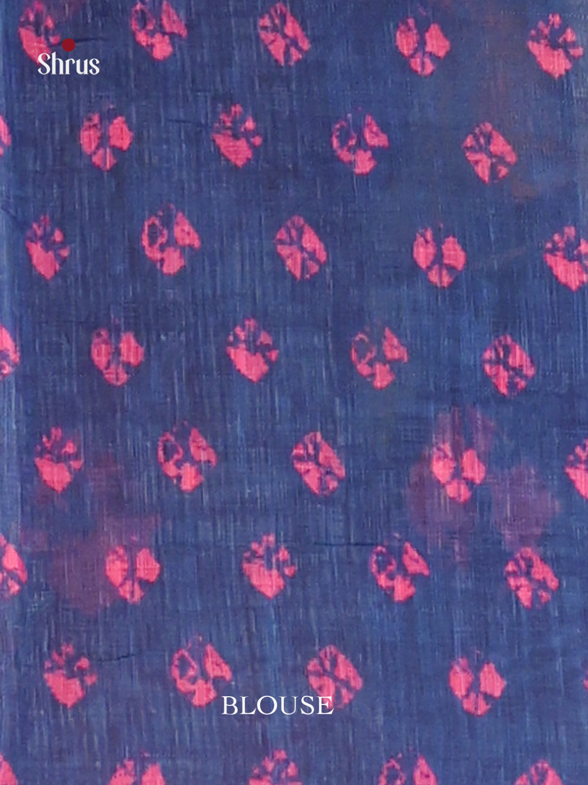 Pink & Blue - Linen Cotton Saree - Shop on Shrus.com