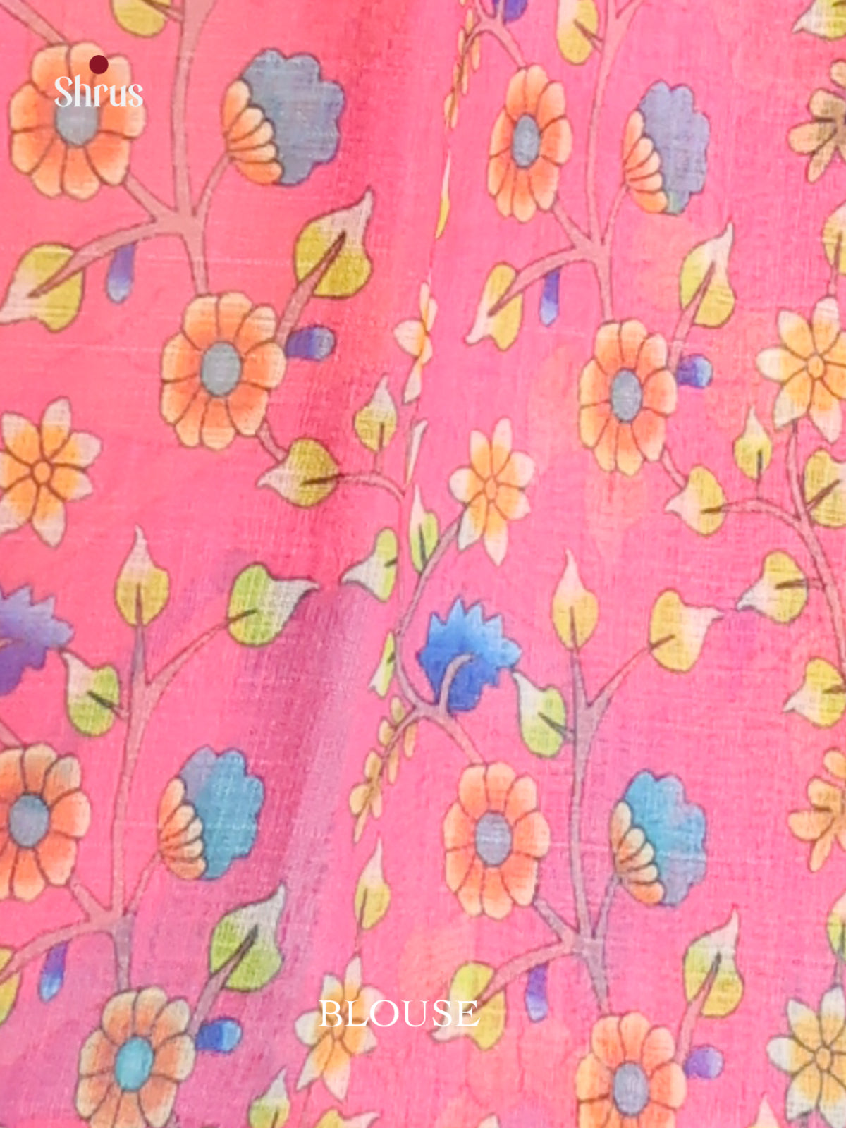 Blue & Pink - Linen Cotton Saree