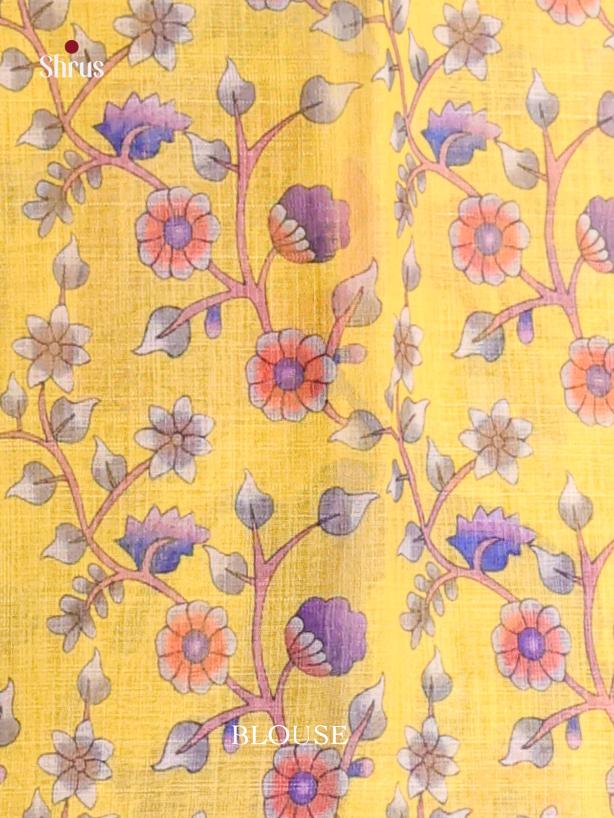 Purple & Yellow - Linen Cotton Saree - Shop on Shrus.com