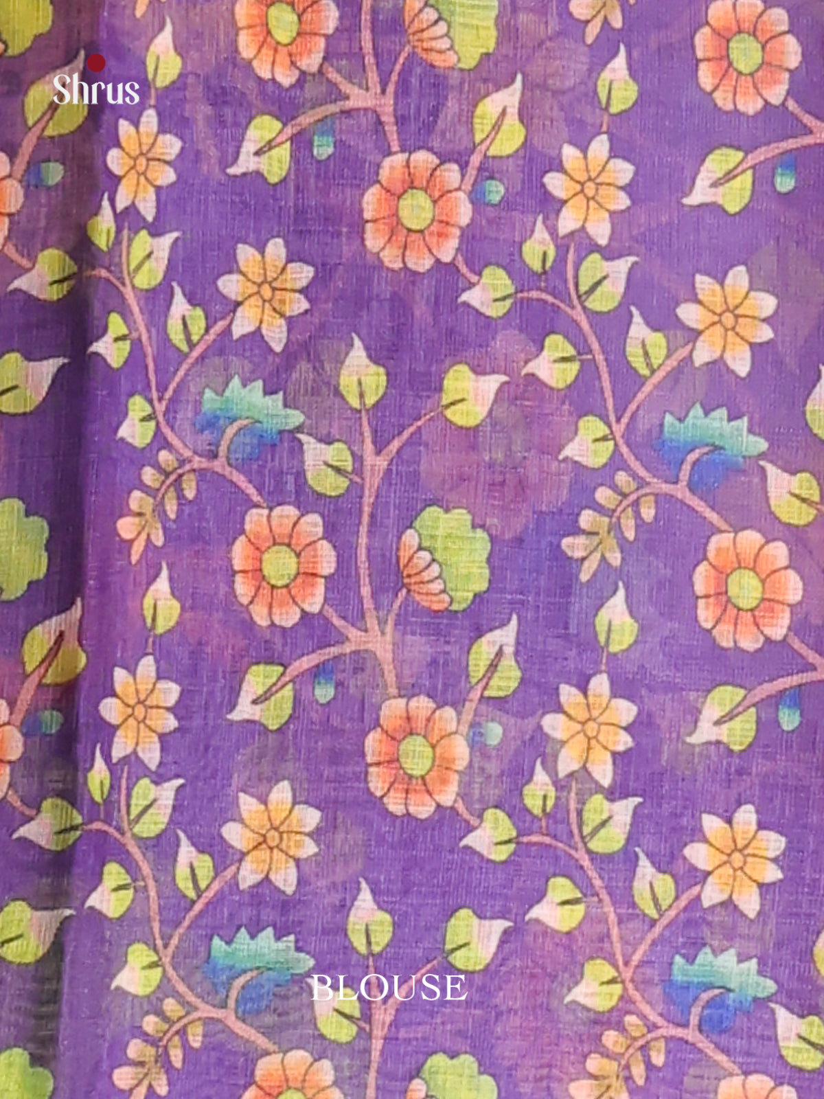 Green & Purple - Linen Cotton Saree - Shop on Shrus.com