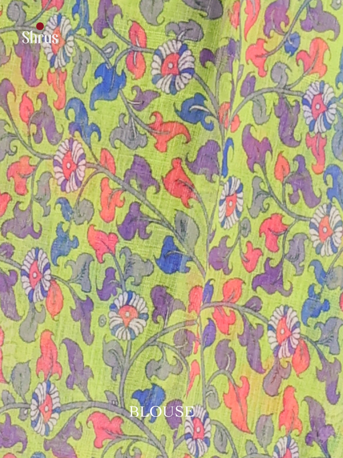 Purple & Light Green- Linen Cotton Saree - Shop on Shrus.com