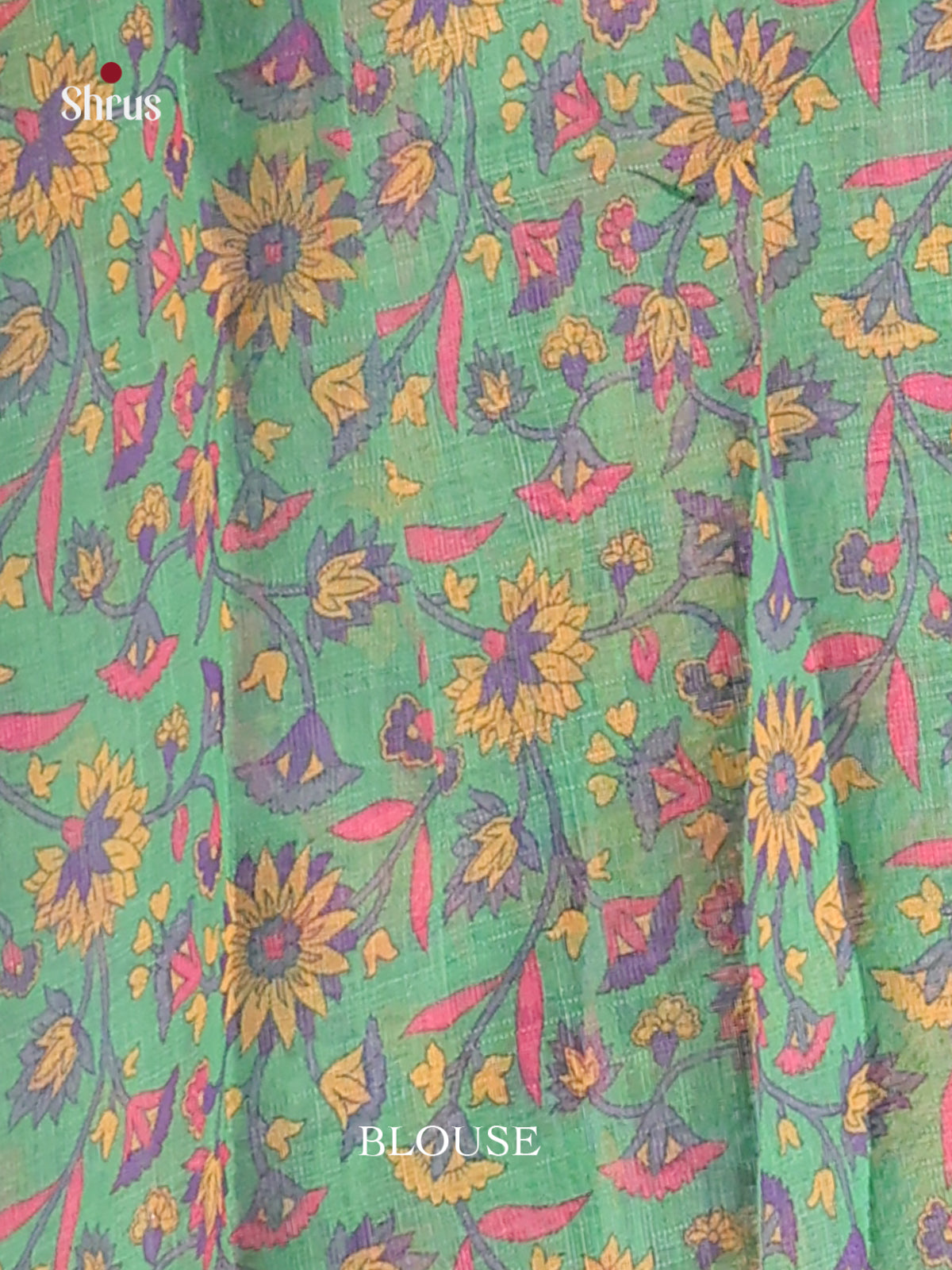 Purple & Green - Linen Cotton Saree - Shop on Shrus.com