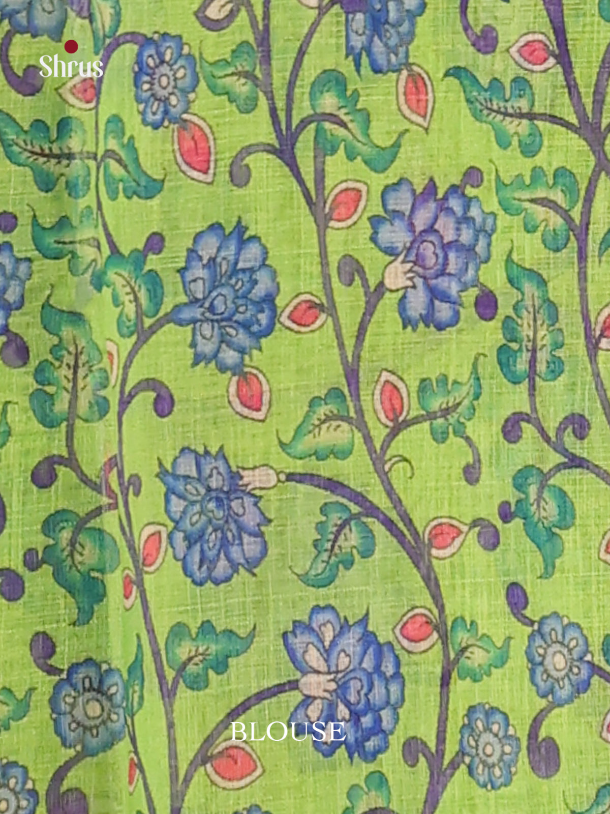 Purple & Green - Linen Cotton Saree - Shop on Shrus.com
