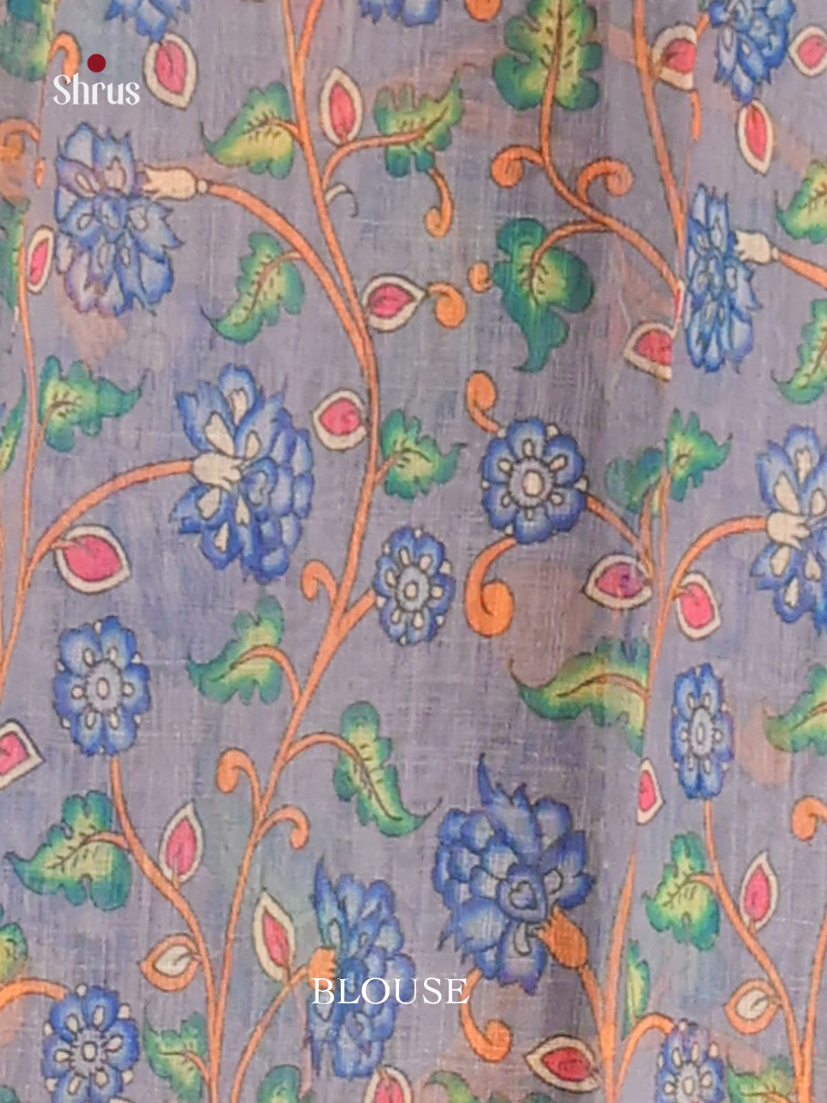 Orange & Grey - Linen Cotton Saree - Shop on Shrus.com