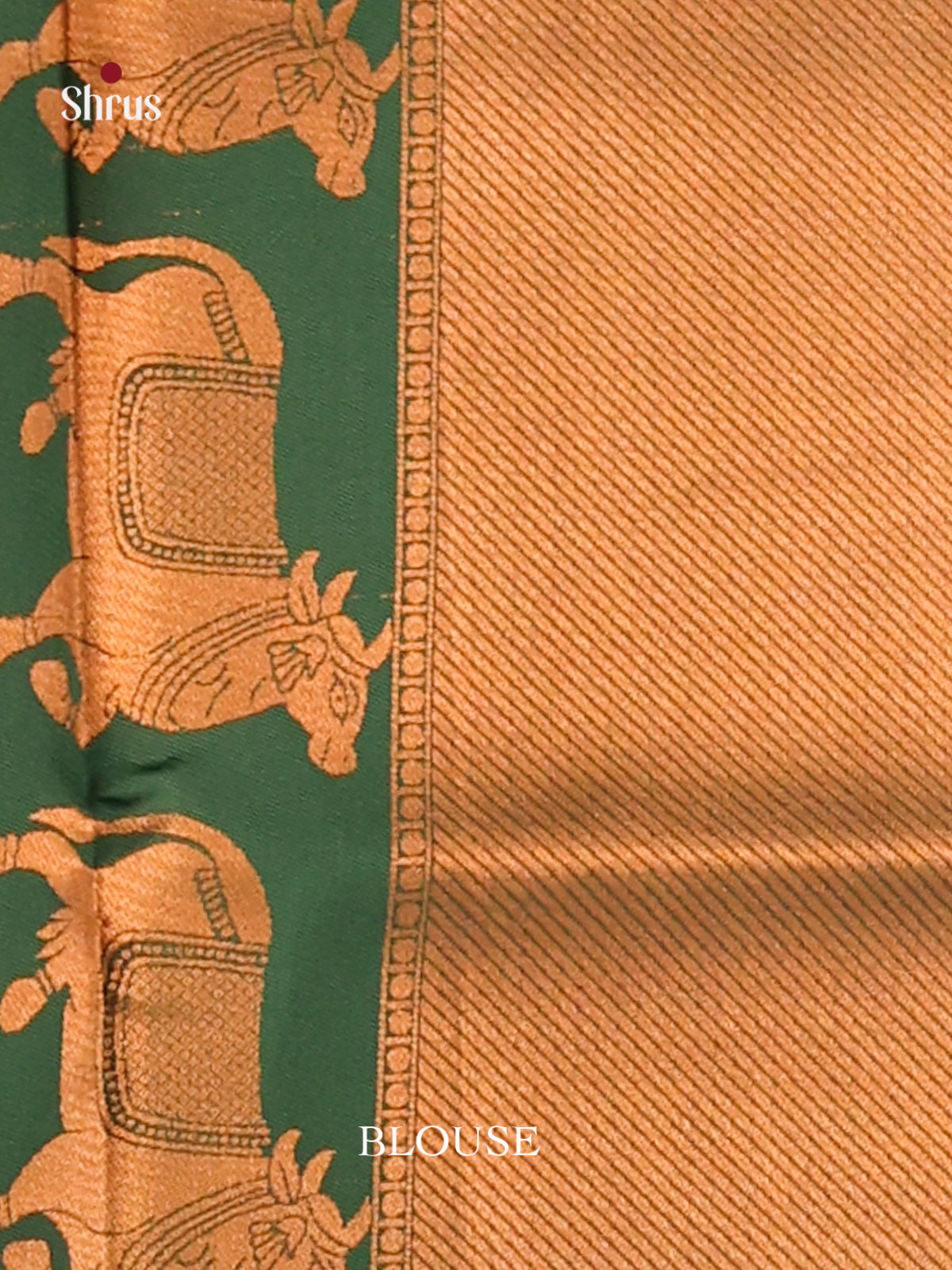 Cream & Green- Semi Softsilk Saree