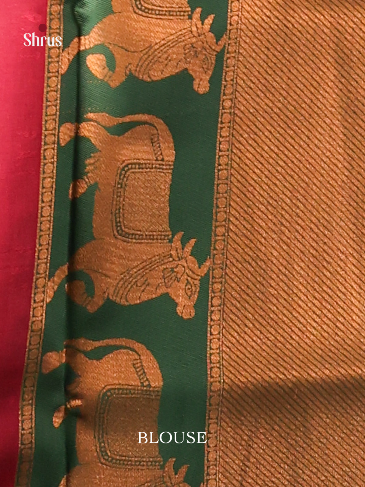 Maroon & Green - Semi Softsilk Saree - Shop on Shrus.com