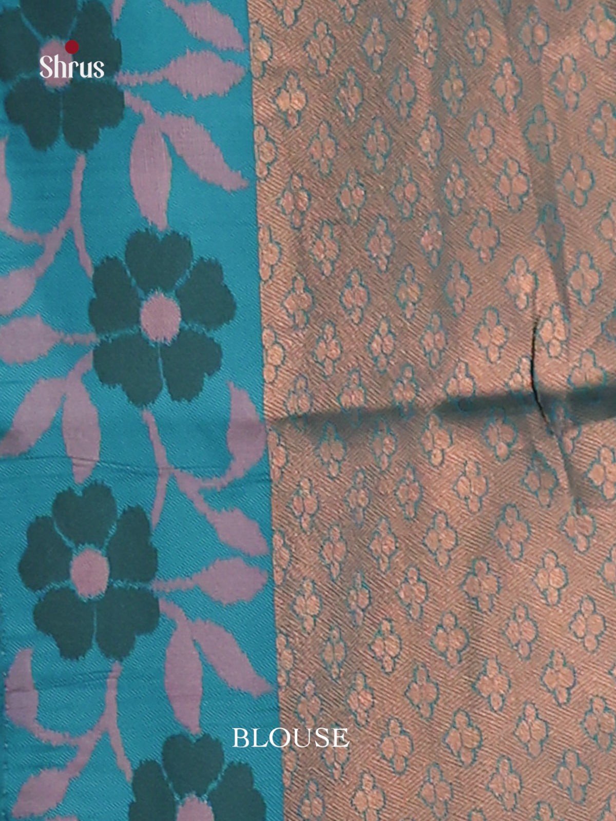 Pink & Blue - Semi Softsilk Saree - Shop on Shrus.com