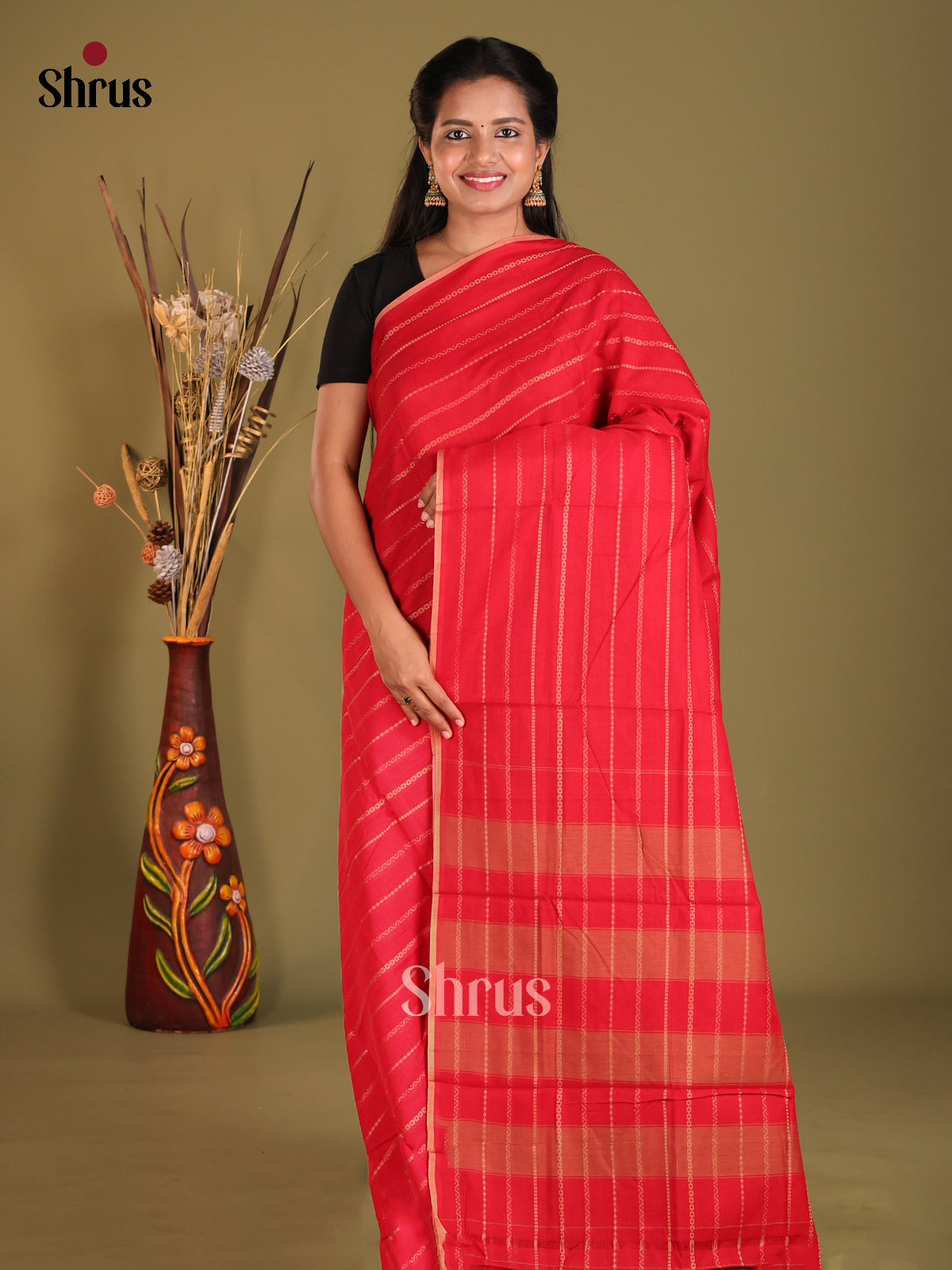 Red - Narayanpet Cotton Saree