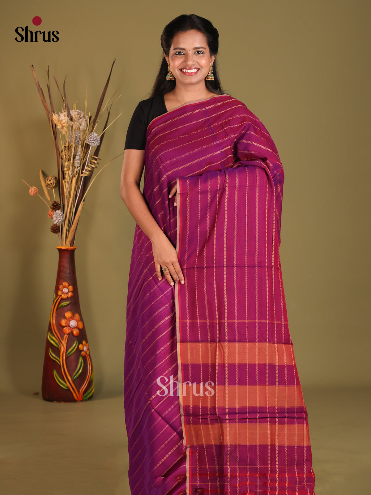 Purple - Narayanpet Cotton Saree