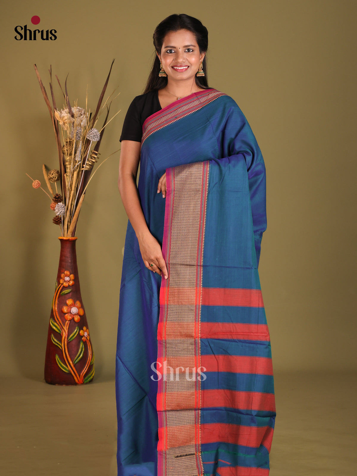 Blue & Purple - Narayanpet Cotton Saree