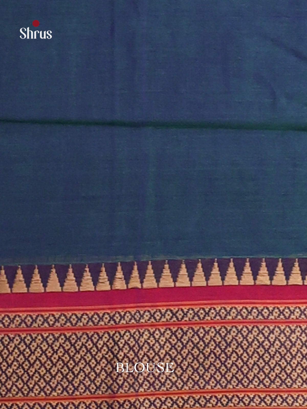 Peacock Blue & Red - Narayanpet Cotton Saree