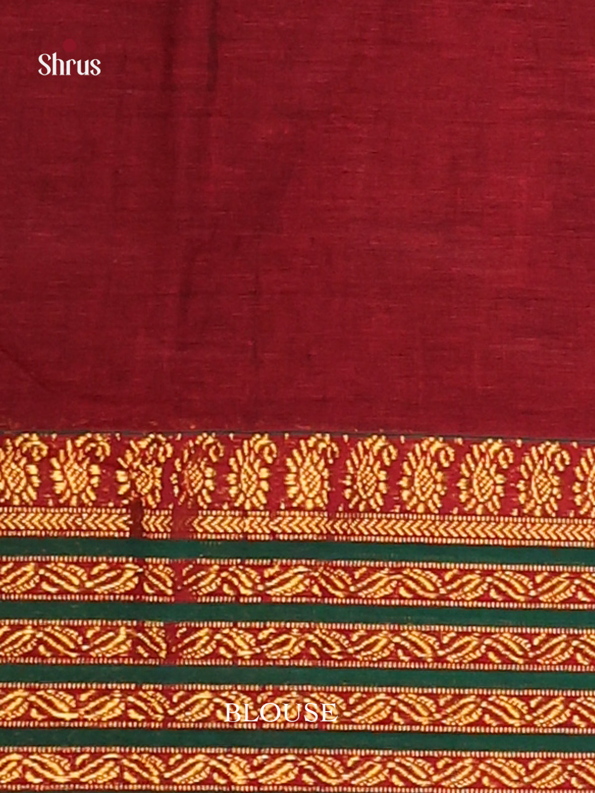 Maroon & Green - Narayanpet Cotton Saree