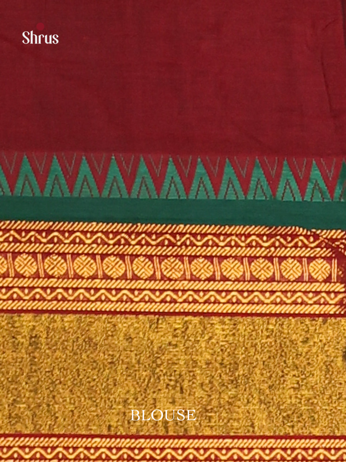 Maroon & Green - Narayanpet Cotton Saree
