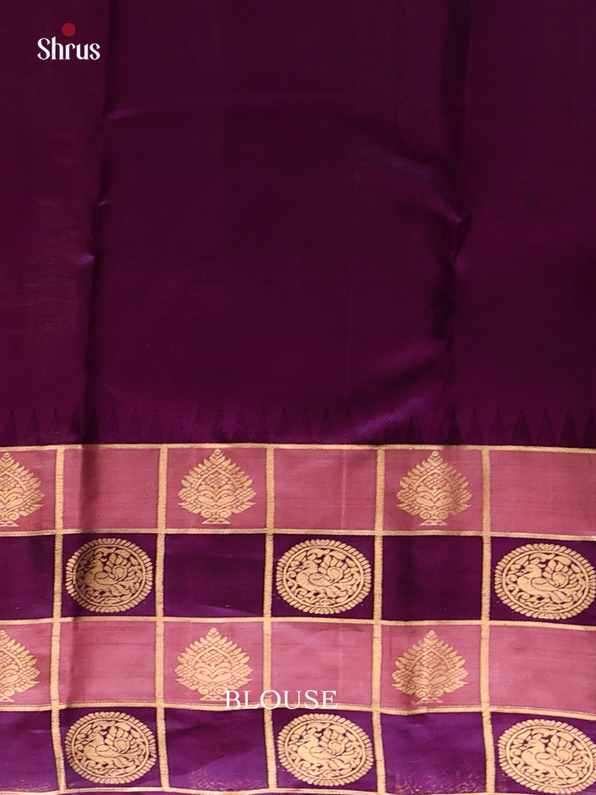 Teal Green & Purple Kanchipuram silk Saree gleams with zari floral buttas - Shop on Shrus.com
