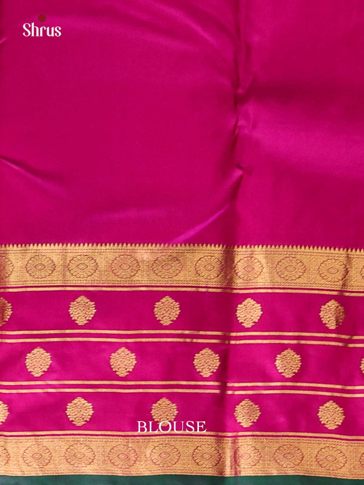 Double Shaded Green & Pink Kanchipuram silk Saree with micro zari buttas-2