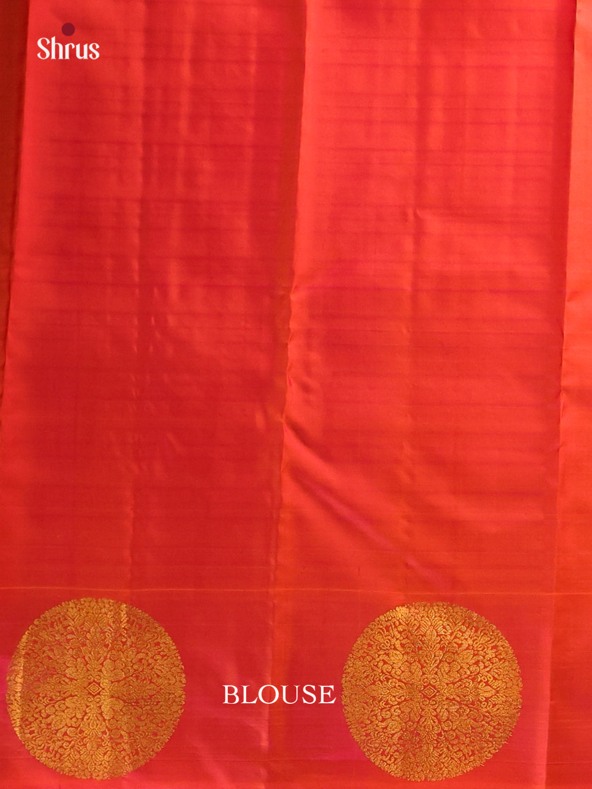 Radiant Orange Kanchipuram silk Saree with zari stripes , mandela motifs in border - Shop on Shrus.com