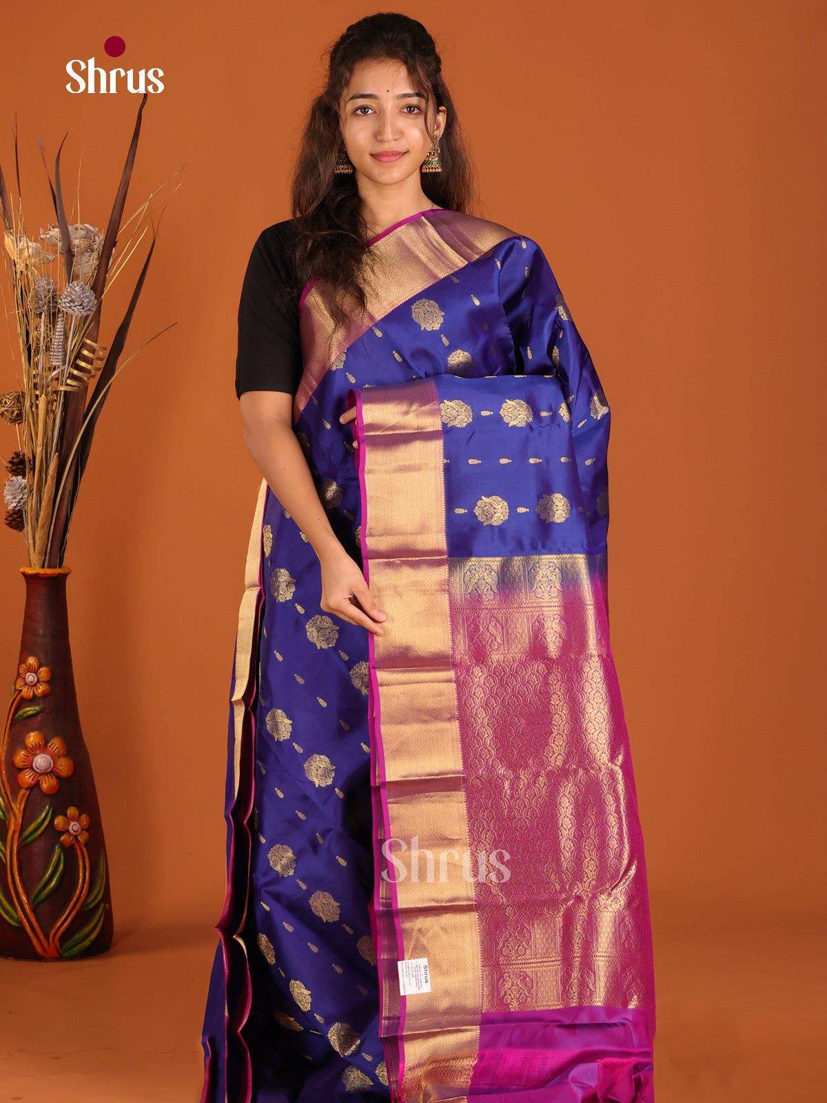 Blue & Purple- Kanchipuram-halfpure Saree