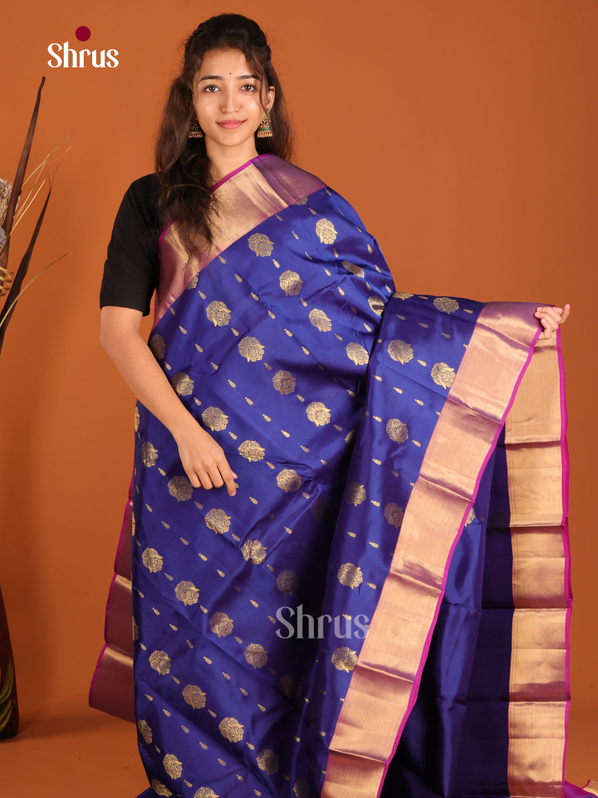 Blue & Purple- Kanchipuram-halfpure Saree