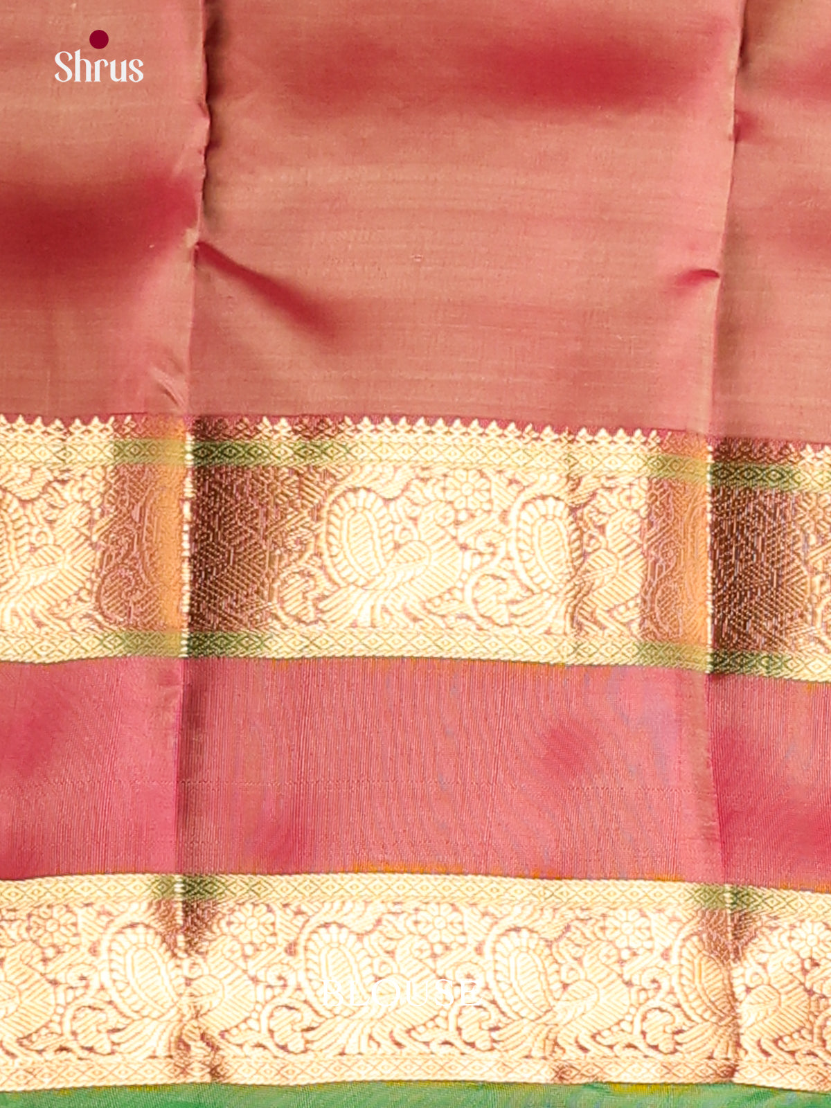 Cream & Maroon- Kanchipuram-halfpure Saree