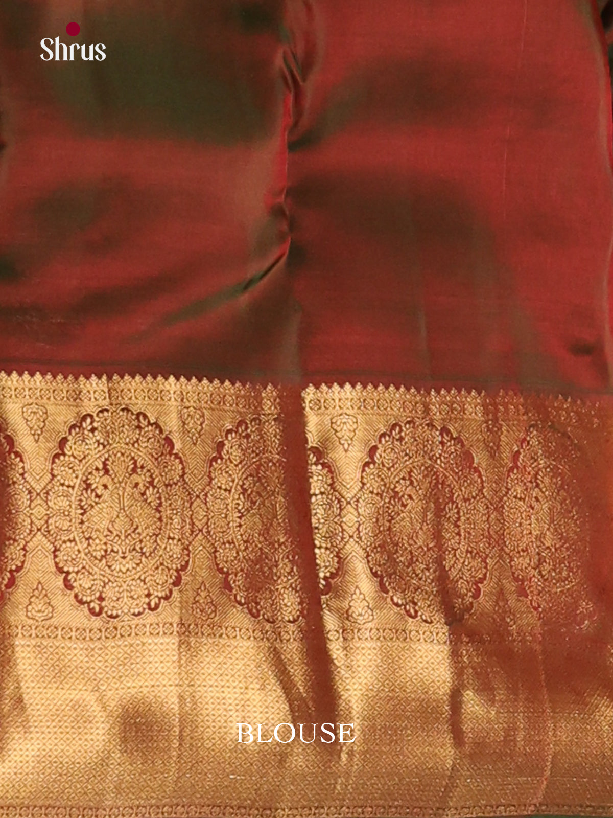 Mambazha Yellow & Green - Kanchipuram-halfpure Saree - Shop on Shrus.com