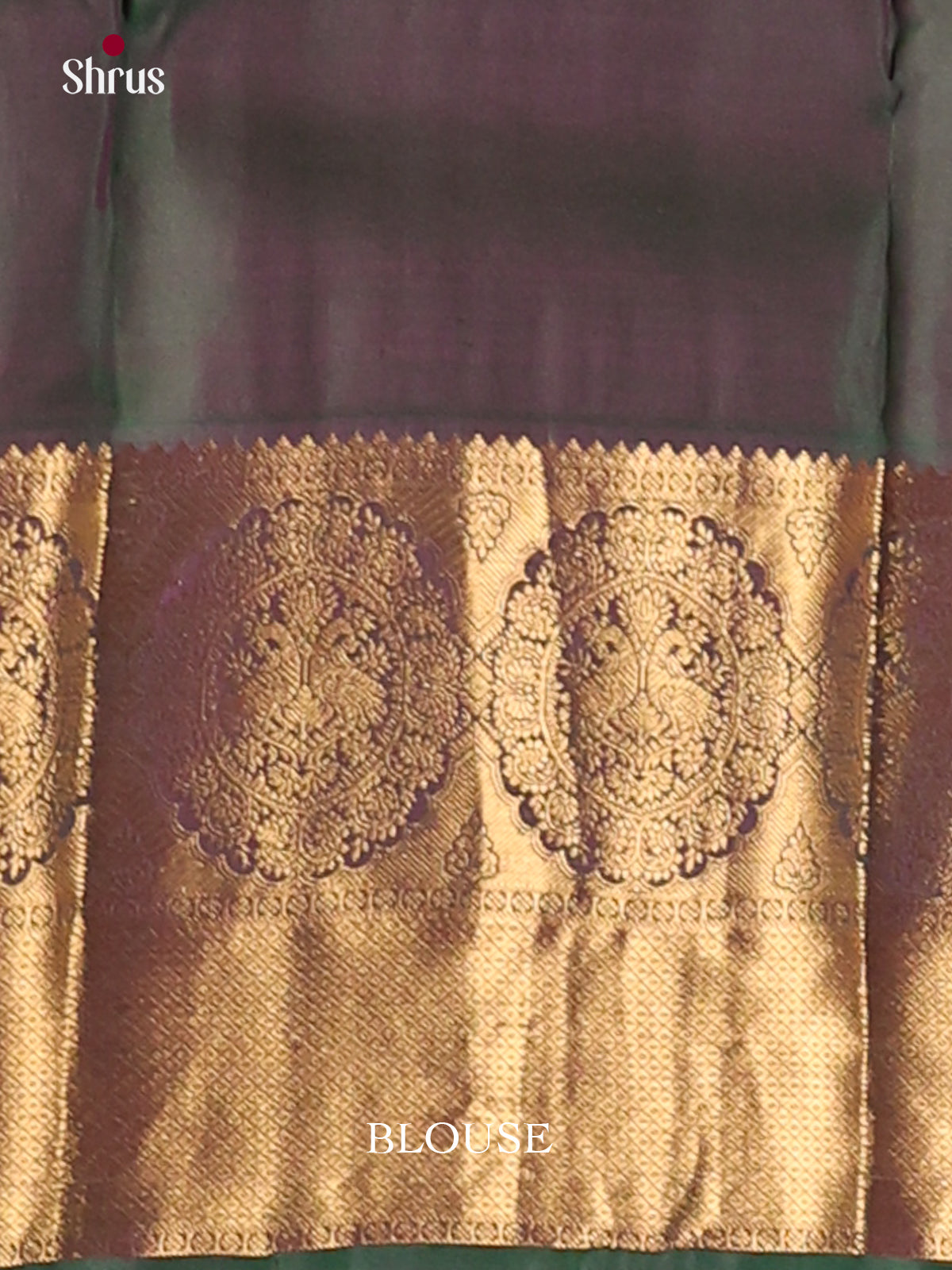 Rust & Green - Kanchipuram-halfpure Saree - Shop on Shrus.com