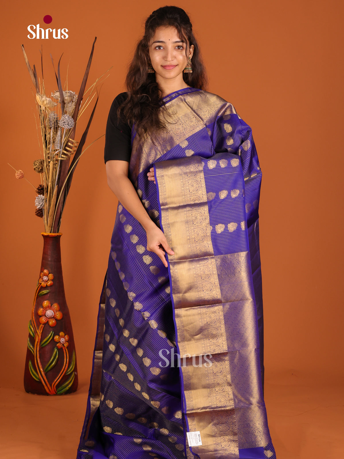 Blue(Single Tone)- Kanchipuram-halfpure Saree