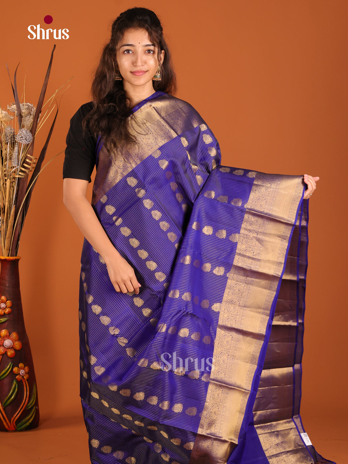 Blue(Single Tone)- Kanchipuram-halfpure Saree