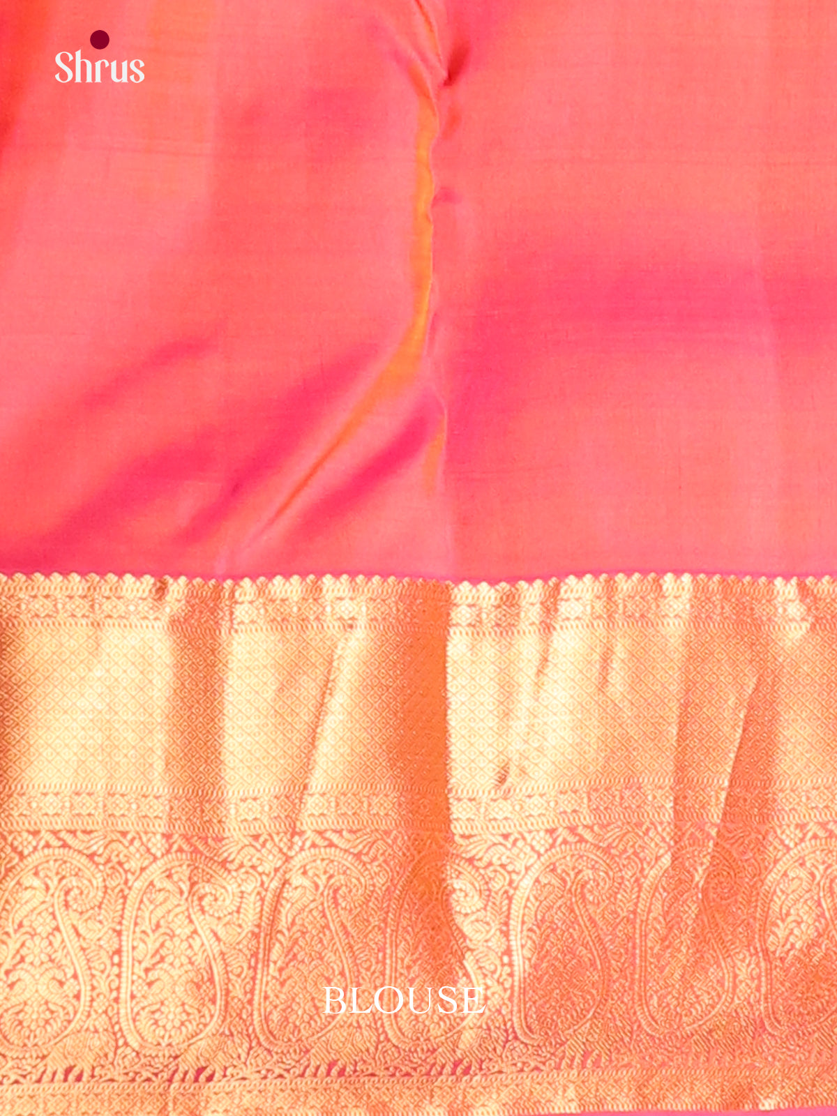 Yellow & Orangish Pink - Kanchipuram-halfpure Saree - Shop on Shrus.com