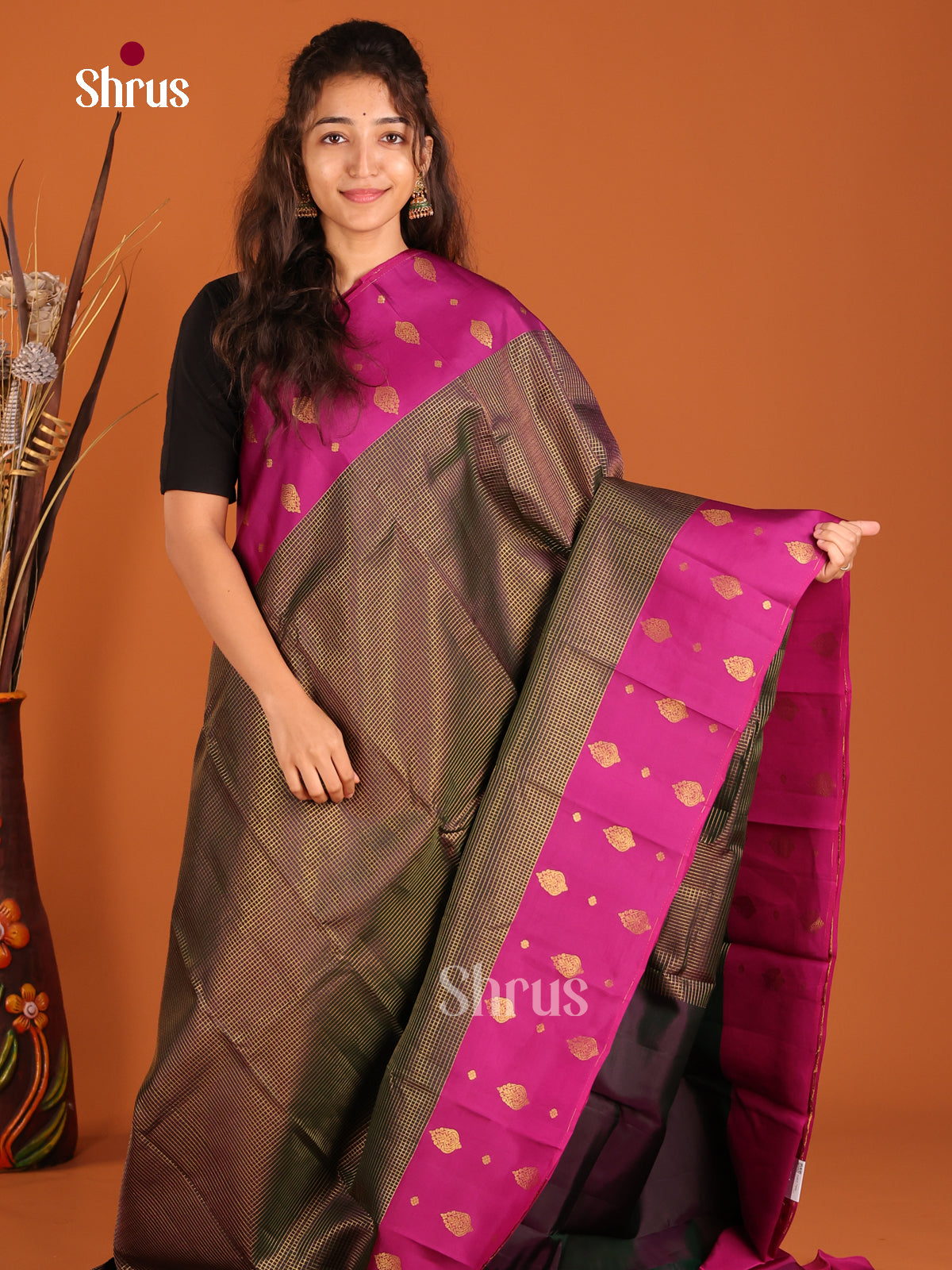 DGS17121 - Kanchipuram-halfpure Saree - Shop on Shrus.com