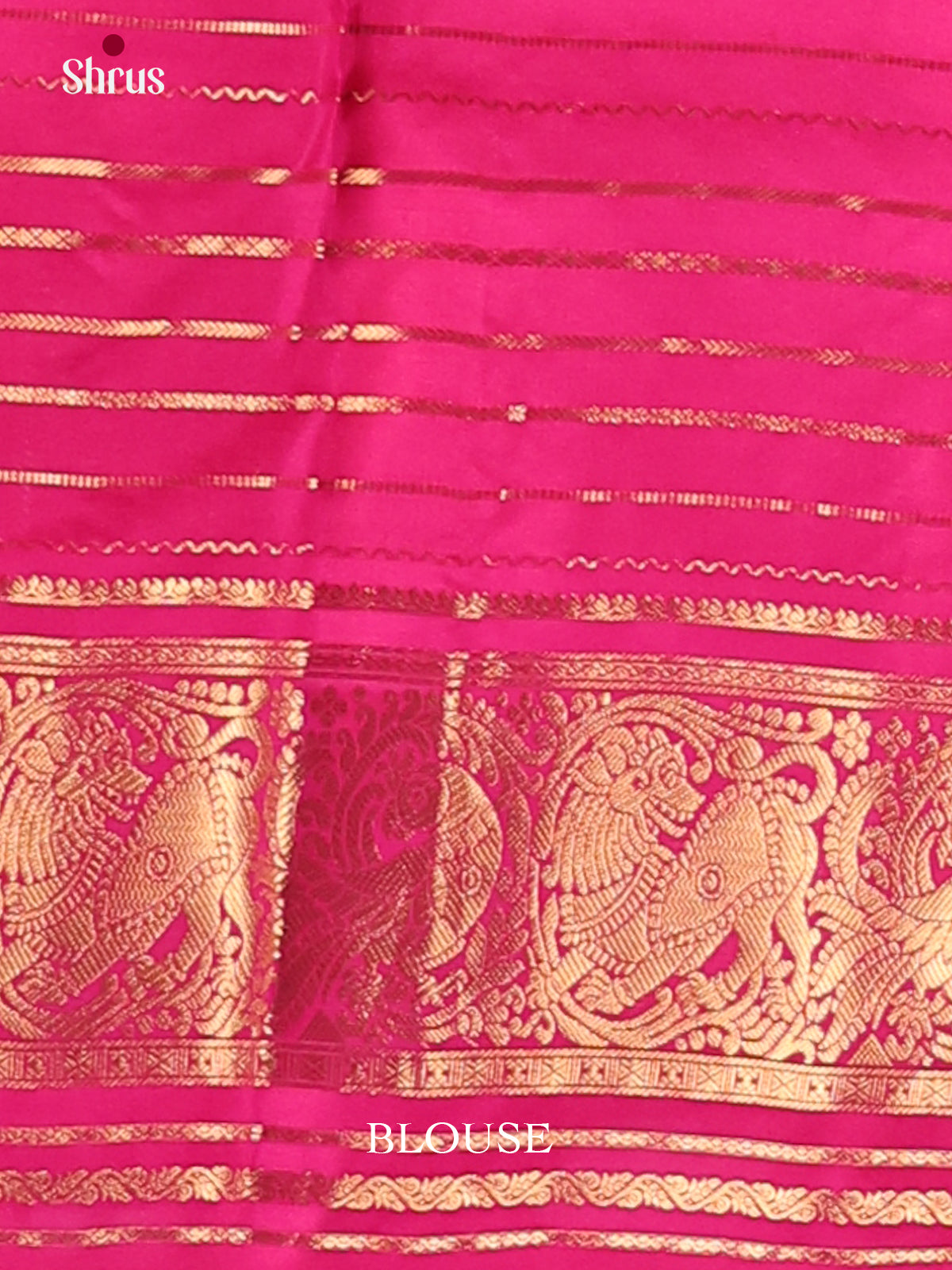 Orange & Pink - Kanchipuram-halfpure Saree - Shop on Shrus.com
