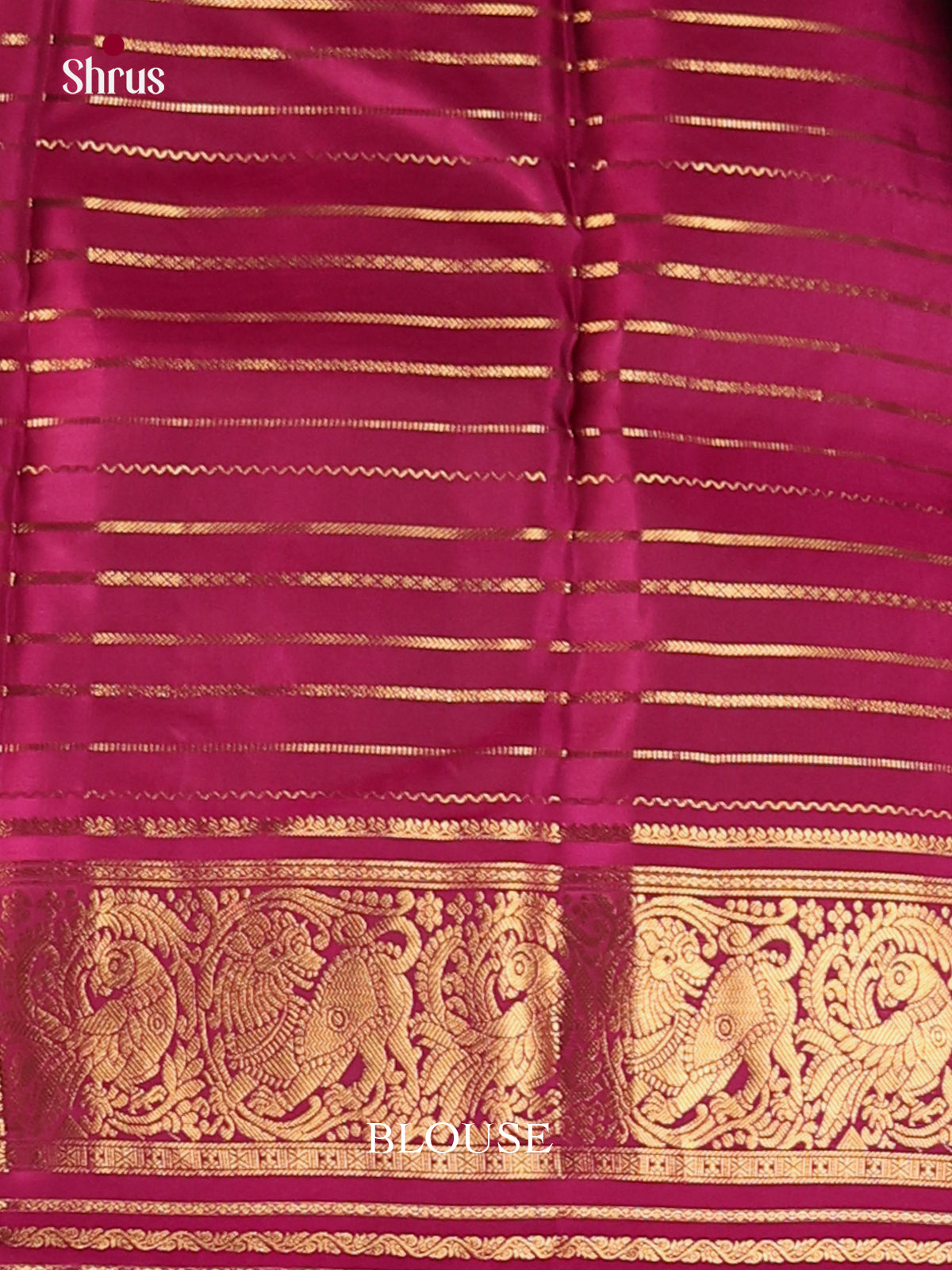 Peacock Blue & Purple - Kanchipuram-halfpure Saree - Shop on Shrus.com