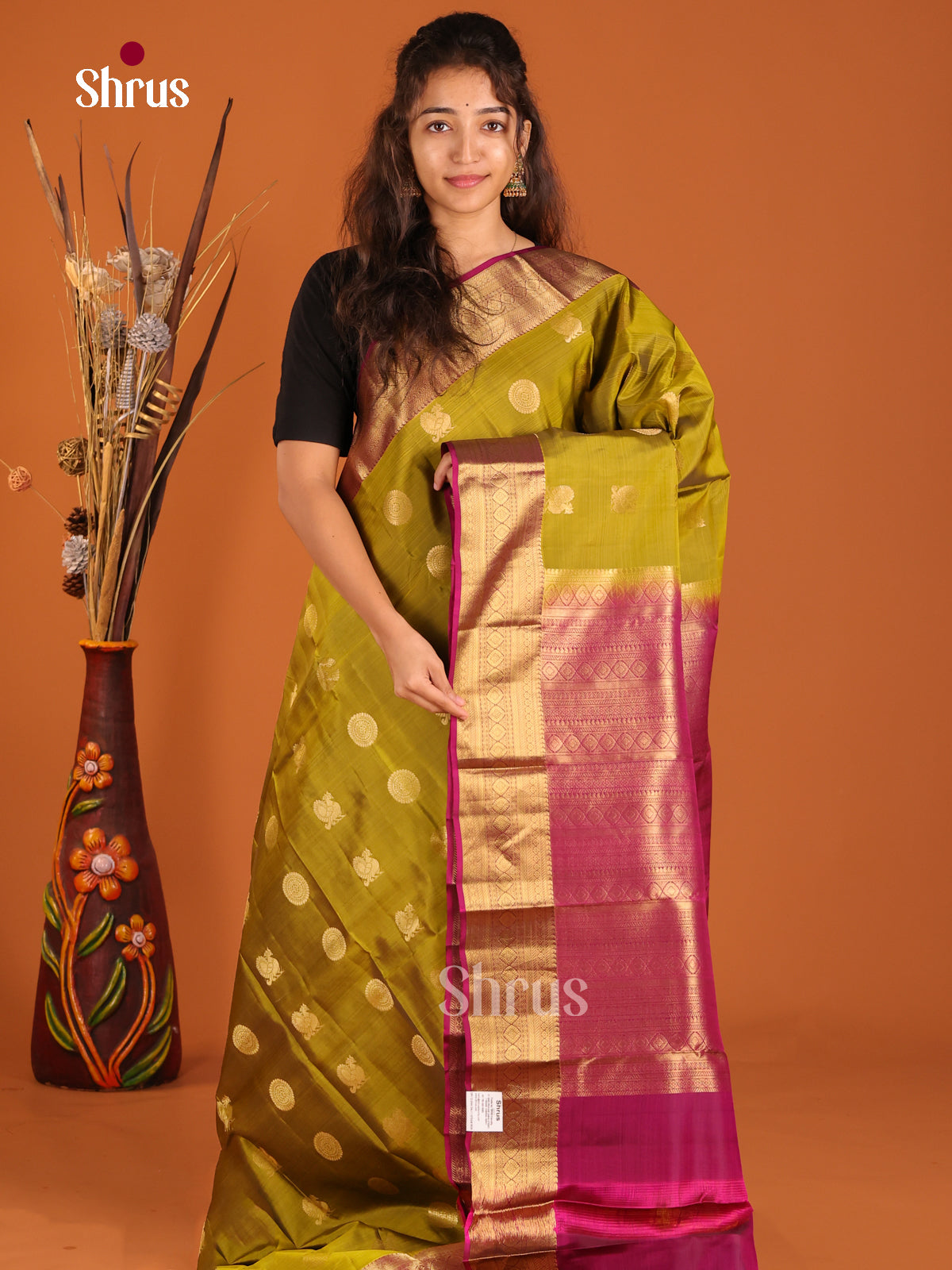 Green &  Maroon - Kanchipuram-halfpure Saree - Shop on Shrus.com