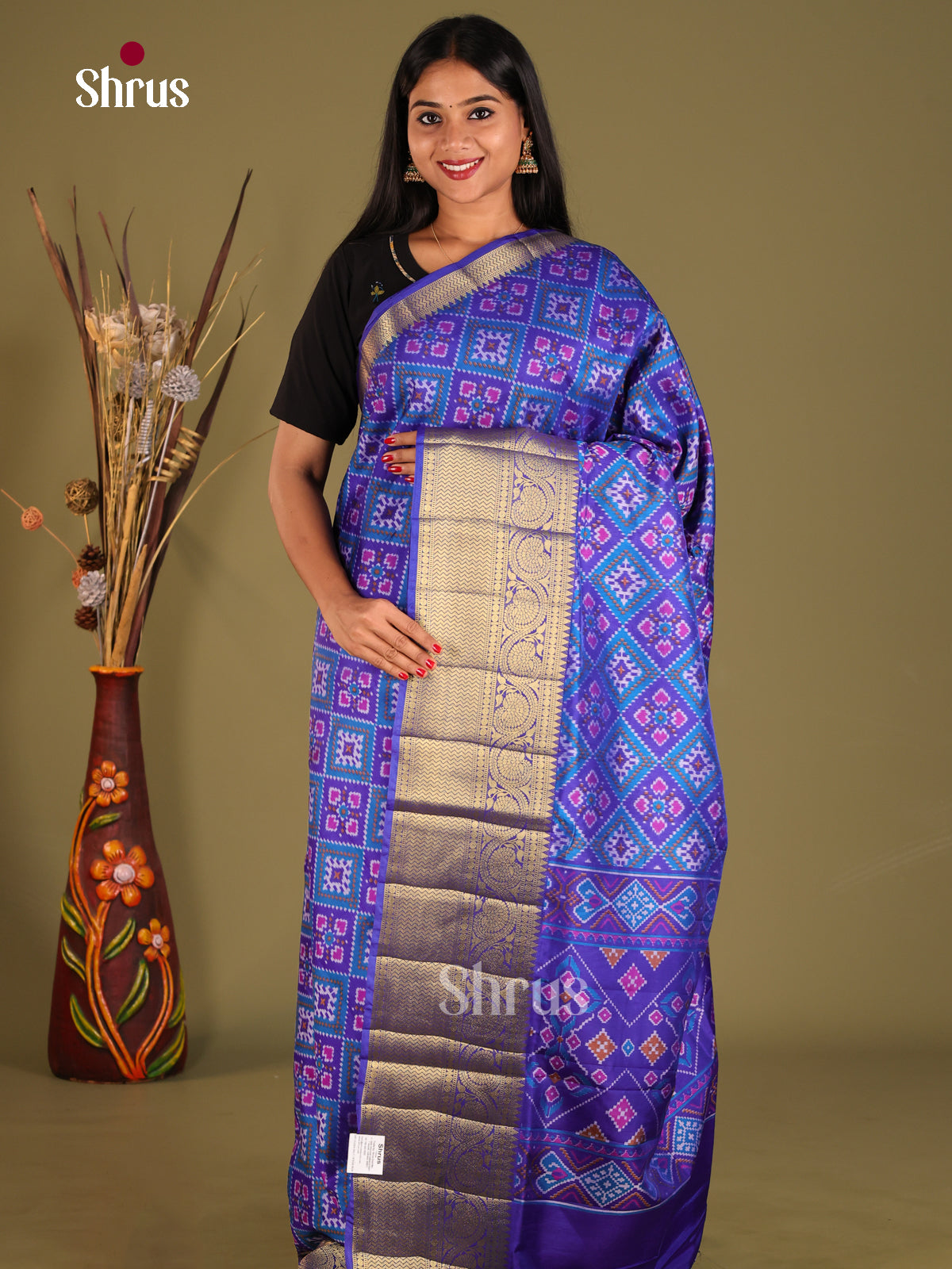 Blue- Semi Patola Saree