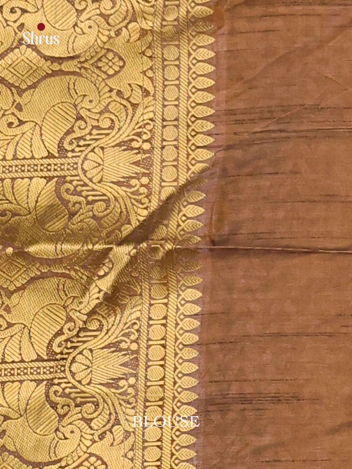 Mustard & Brown - Semi Patola Saree